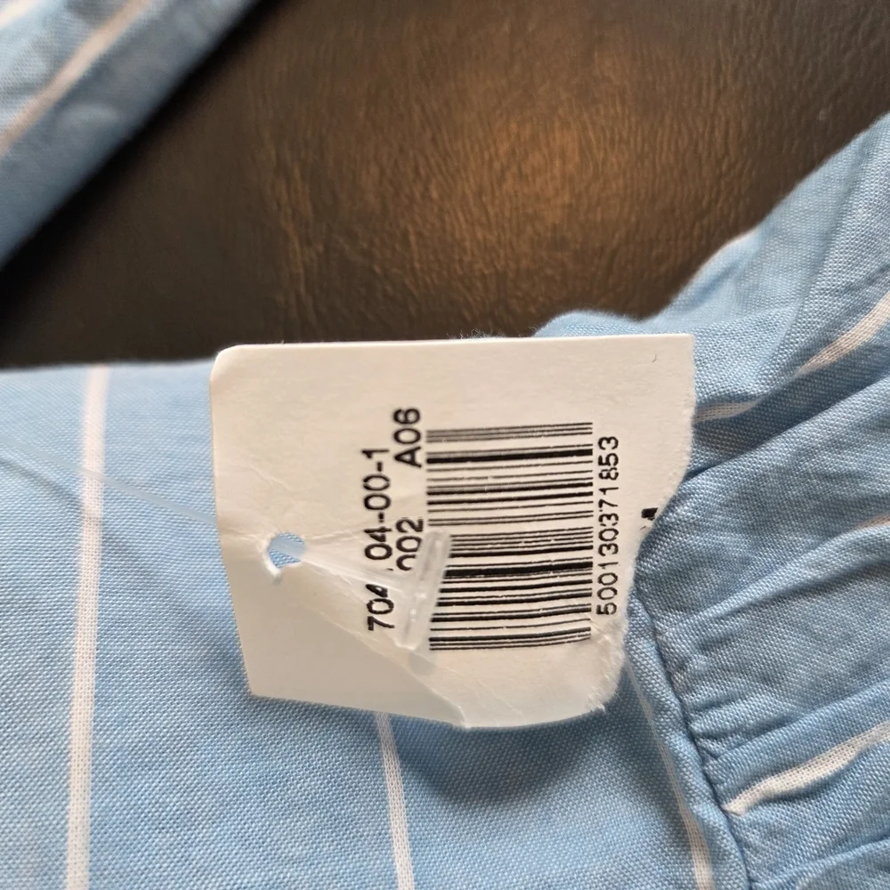 Old Navy Sweetheart Neckline Puff Sleeve Top Blue Stripe Size M New With Tags